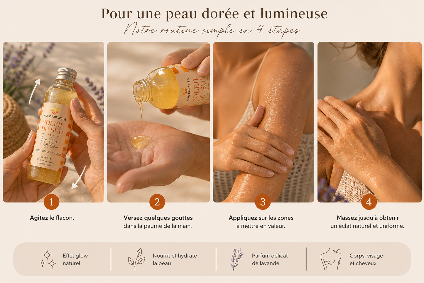 Soleil du Sud - Huile pailletée - 100ml