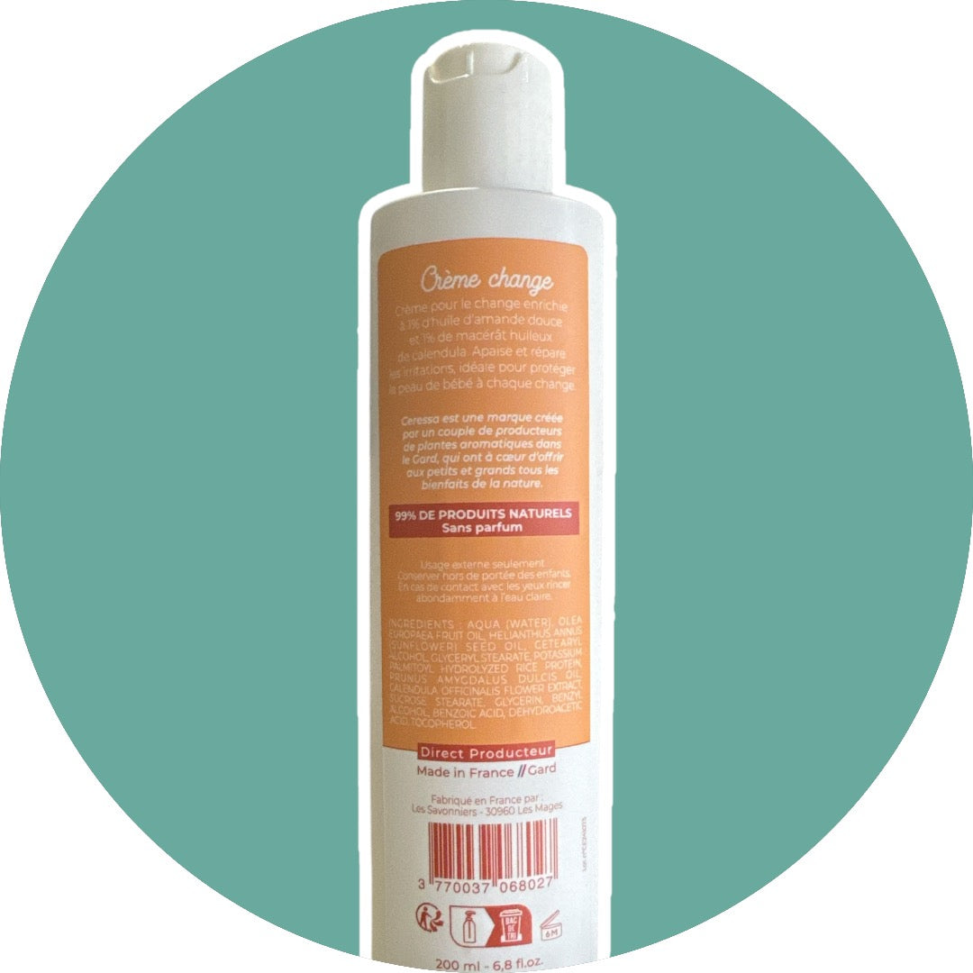 Crème de change Calendula et Amande douce - Bébé et Enafnts- 200 ml