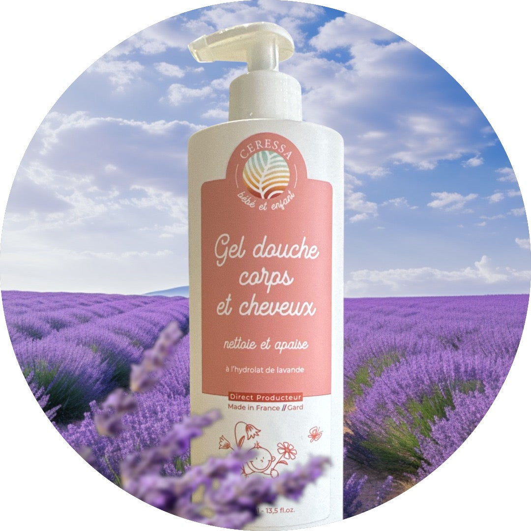 Gel lavant Bébé et Enfants_ corps et cheveux Lavande _ 400 ml