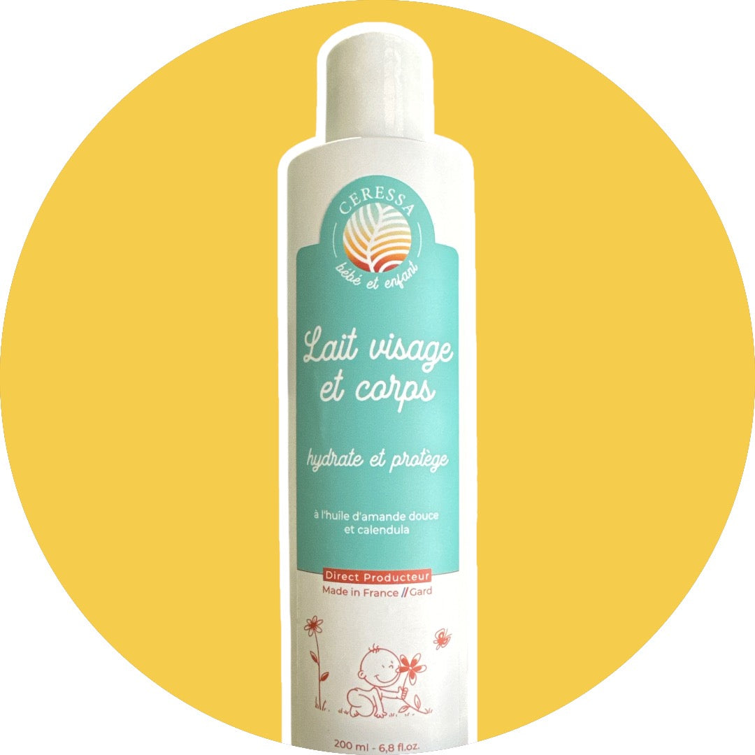 Lait hydratant corps & visage – Amande douce & Calendula _ 200ml
