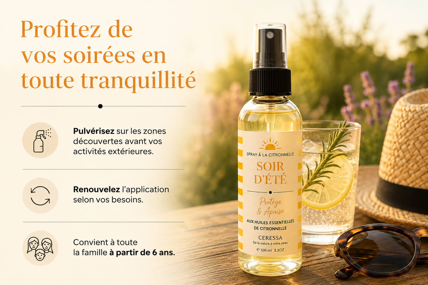 Soir d'été - Spray citronnelle - 100ml