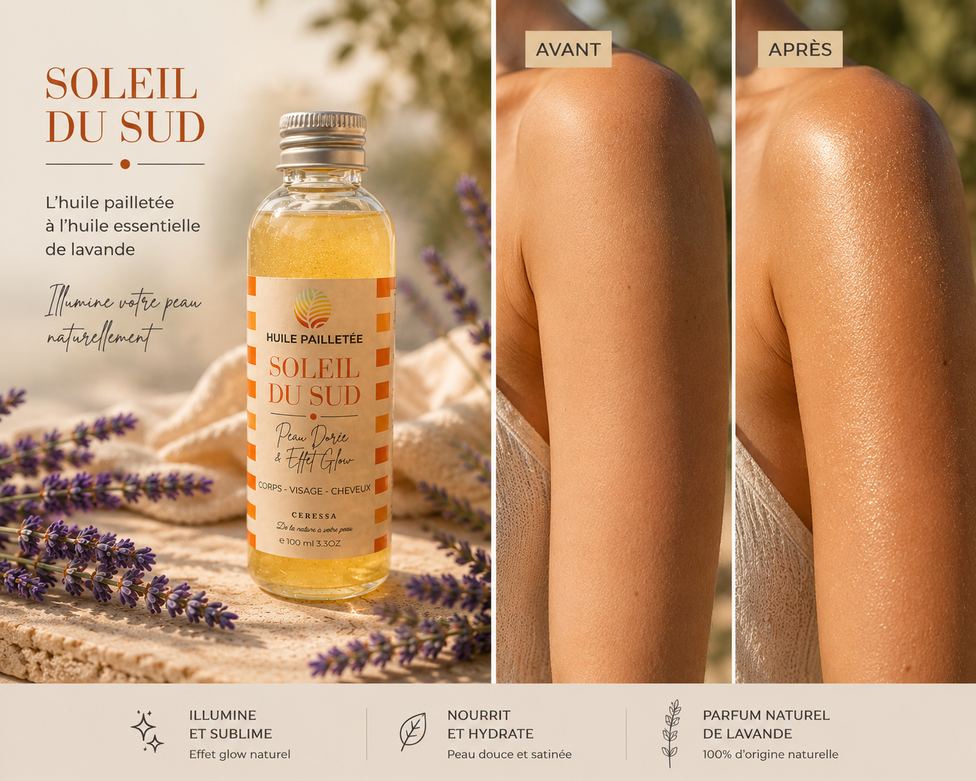 Soleil du Sud - Huile pailletée - 100ml