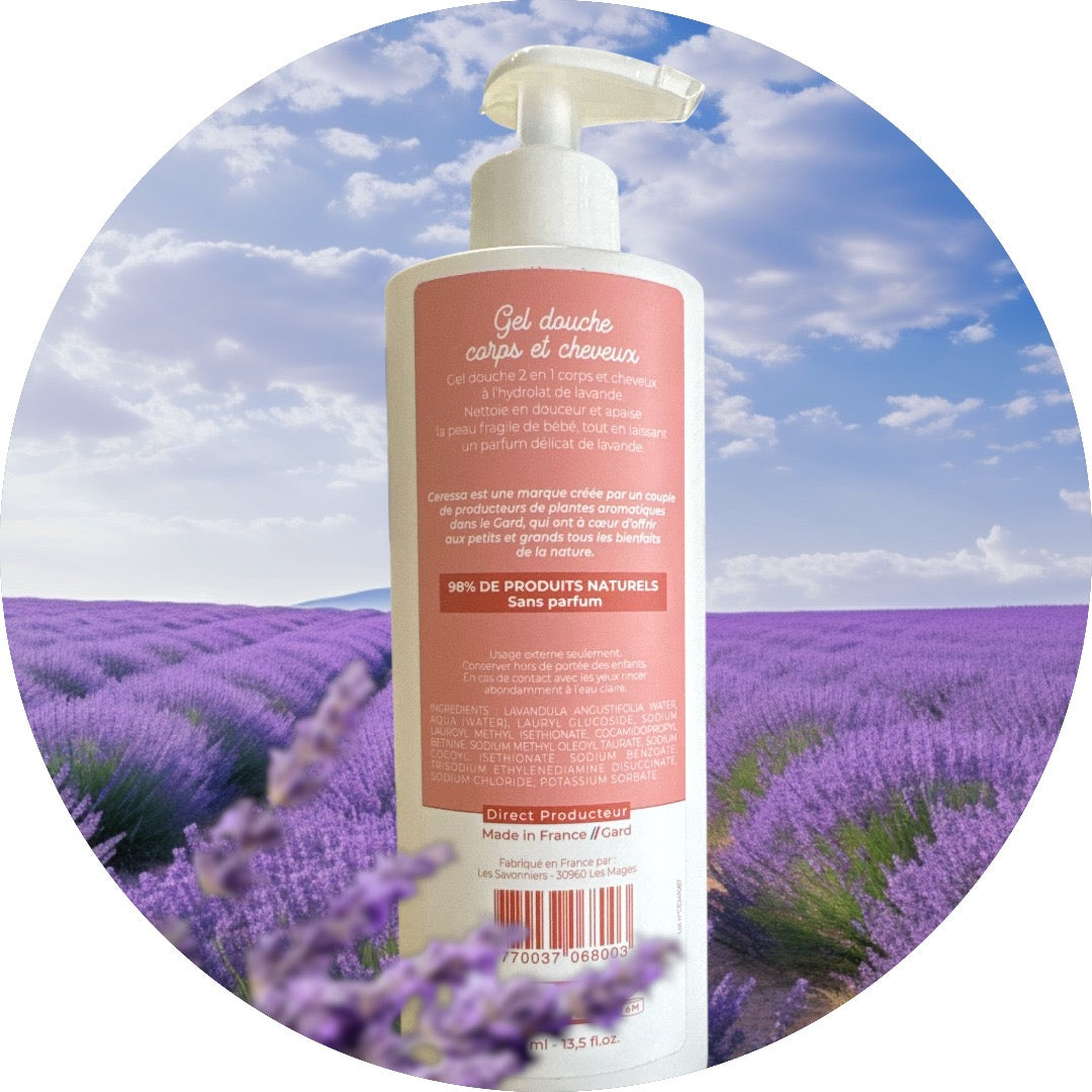 Gel lavant Bébé et Enfants_ corps et cheveux Lavande _ 400 ml